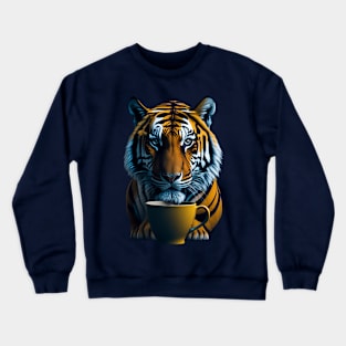 COFFEE CUP AND TIGER Crewneck Sweatshirt